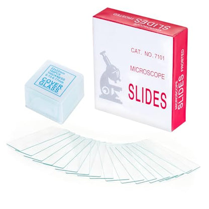 Glass Microscope Slides and Coverslips, 72 Slides + 100 Coverslips