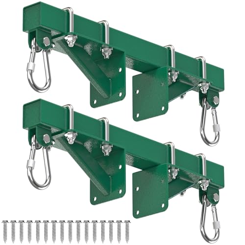 SELEWARE Glider Swing Brackets, Heavy Duty Swing Set Hardware 1 Pack - color: Green Swing Brackets, 2 Pack