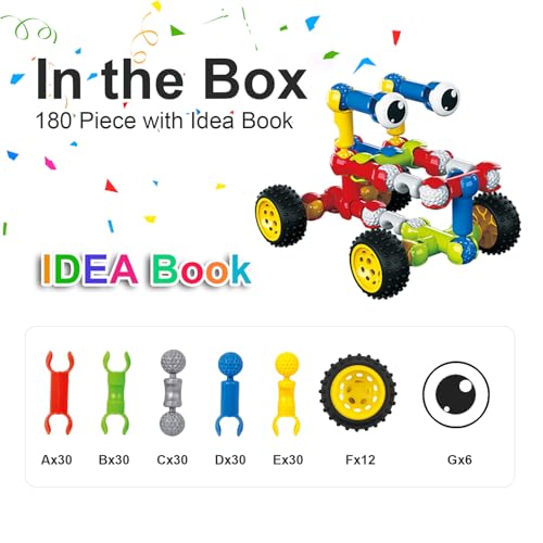 Huaker STEM Building Toys for 3 4 5 6 7 8 Year Old Boys Girls Birthday Gift - style: 180