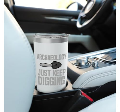 Cool Archaeology For Men Women History Anthropology Stainless Steel Insulated Tumbler - color: White
