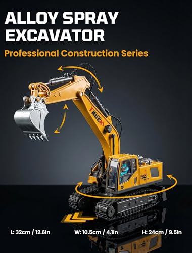 Spray Kids RC Excavator Toy 13-Channel with Sound & Light 60 mins Playtime - style: RC Excavator