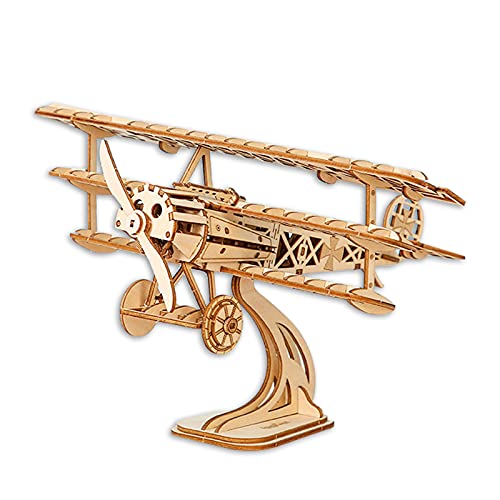 ROEOLNIL 3D Wooden Puzzle Assemble Toy-DIY Model Craft Kit-Home Decoration-Best Educational Birthday Day - color: Aircraft