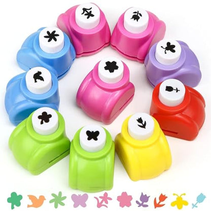 LOVEINUSA 10PCS Flower Shaped Craft Hole Punch Set for DIY Crafting - style: Flower