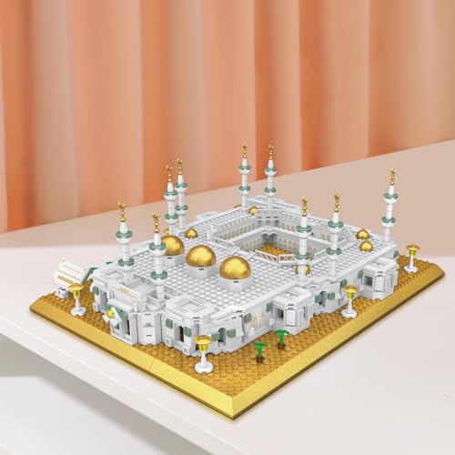 Mecca Mosque Building Model Mini Block Set (1255 Pieces) Muslims Islamic Gift, Famous Building Toy Children and Adult Eid al Fitr Gift - style: Mecca Mosque