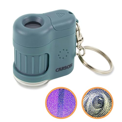Carson MicroMini 20x LED Lighted Pocket Microscope Keychain - color: Blue