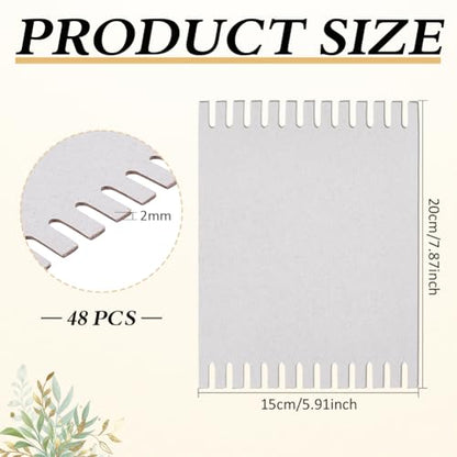 FINGERINSPIRE 48PCS Cardboard Weaving Loom Kit 5.9x7.87inch Gray Paper Weaving Board with Gears Portable Craft Loom for Beginner Knitting Sewing Crochet Travel Tapestry Making DIY Projects - size: 48PCS 5.9x7.87inch