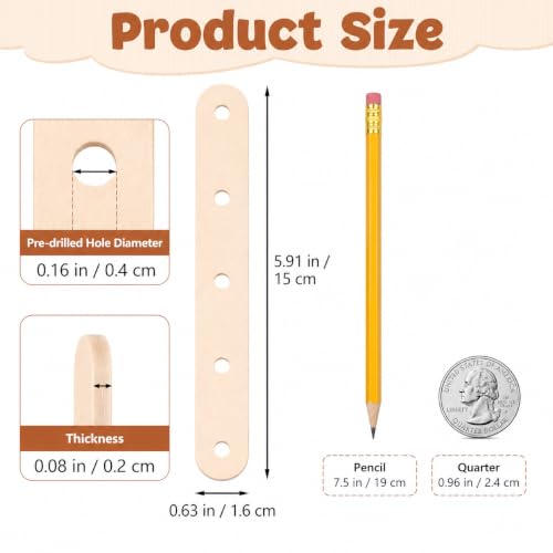 Wooden Craft Sticks with Holes,250 Pcs Pop Wood Slats for Kids DIY Model Building, Pre-Drilled Wooden Sticks for STEM School Projects