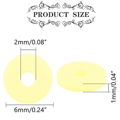 6mm Polymer Clay Beads for Bracelets Making 1000PCS - color: Golden yellow