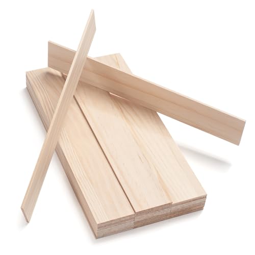 Wooden Dowels for Crafts, Wood Slats Trim Strips for Wall 1/8" × 2" × 12", 30 PCS Square Wood Dowel Rods Wooden Sticks for Crafts, Unfinished Hardwood Sticks Flat Lumber Boards for Woodworking - size: 1/8x2x12 in - 30PCS