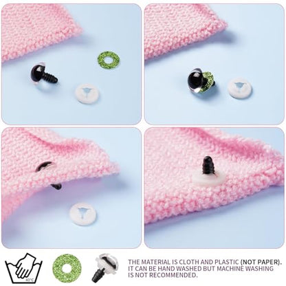 MUCUNNIA 120pcs 8mm Glitter Safety Eyes for Amigurumi with Washers - size: 8mm