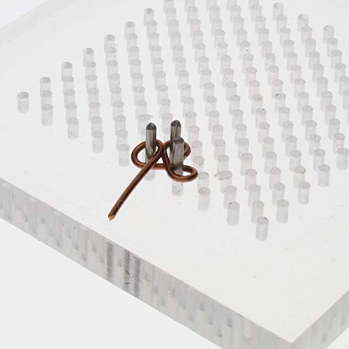 The Beadsmith Wig Jig Delphi Wire Elements 3 Acrylic Square Jig, 182 Holes, 10 Removable Metal Pegs Tool for Making Wire Components and Jewelry Designs - size: 3" Square Jig