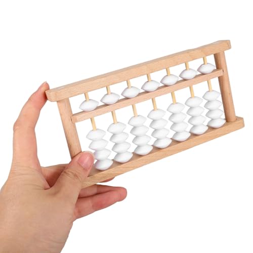 Toddmomy Wooden DIY Abacus 7-Column Learning Abacus for Kids Math Chinese Bead Counting Tool Portable Arithmetic Practice for Early Education Students Home or Classroom Use
