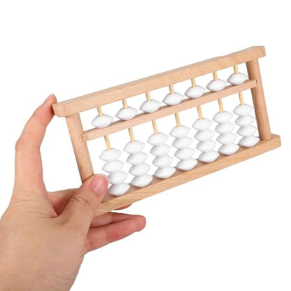 Toddmomy Wooden DIY Abacus 7-Column Learning Abacus for Kids Math Chinese Bead Counting Tool Portable Arithmetic Practice for Early Education Students Home or Classroom Use
