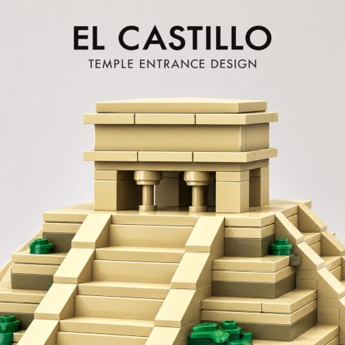 1346Pcs El Castillo Pyramids Mexico Building Set World Landmark Architecture Model Collectible Toy for Kids and Adults - color: El Castillo
