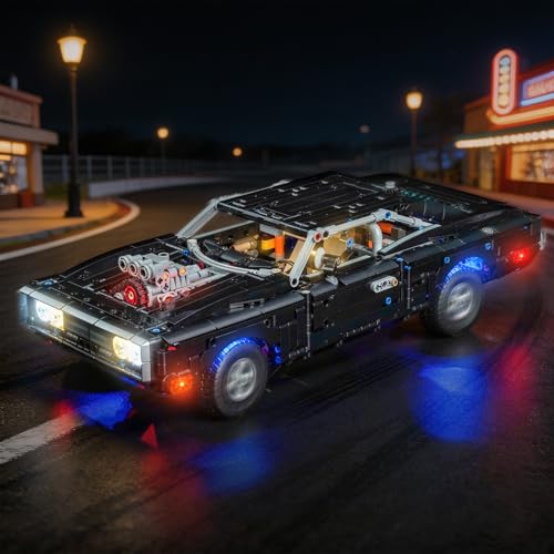 LocoLee Light kit Compatible with Lego Fast and Furious Dodge Charger R/T Car 42231- NOT Actual Model Only Lights, LED Lighting Accessories for LEGO Technic Display Collectors (Standard Version)