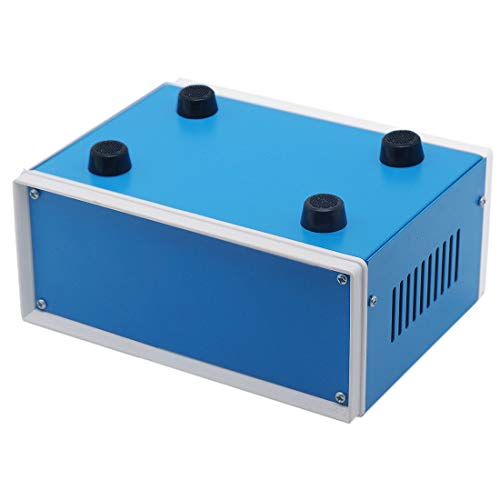 Zulkit Electronic Enclosures Blue Metal Enclosure Project Case DIY Box Junction Case Enclosure Preventive Case 6.7 x 4.3 x 3.1 inch(170 x130x80mm) - size: 6.7" x 4.3" x 3.1"
