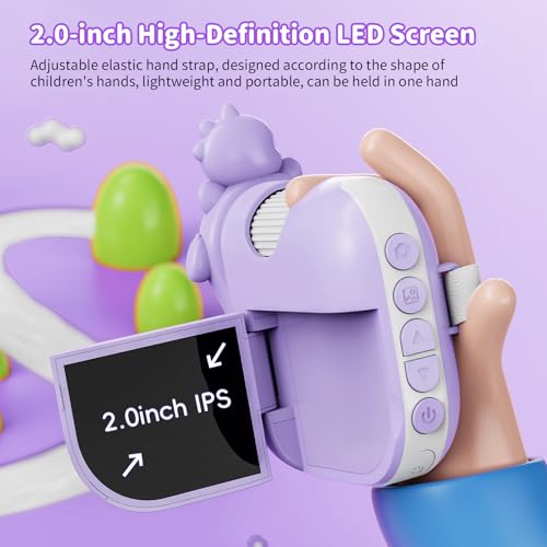 Microscope for Kids - 1080P Handheld Digital Microscope Portable Pocket 500X with 8 LED Lights 2'' LCD Screen Educational Science Christmas Birthday Gifts for Age 3 4 5 6 7 8 Girls Boys Purple - color: Purple