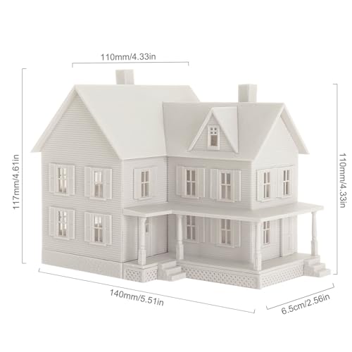 HO Scale Model Blank Village Two-Story House Kit Unassembled Christmas Building for Model Railroad (JZHO6879JJ)