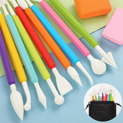 18PCS Clay Sculpting Tools, Double Head Air Dry Clay Carving Tools Kits for Beginners and Adults, Sculpting Tools for Clay Sculpey, Modeling Clay Ideal, Air Dry Clay and Shaping