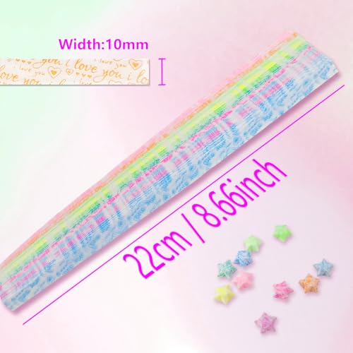 Jtnohx Luminous Origami Star Paper Strips Luminous Origami Love 630 Sheets - color: love