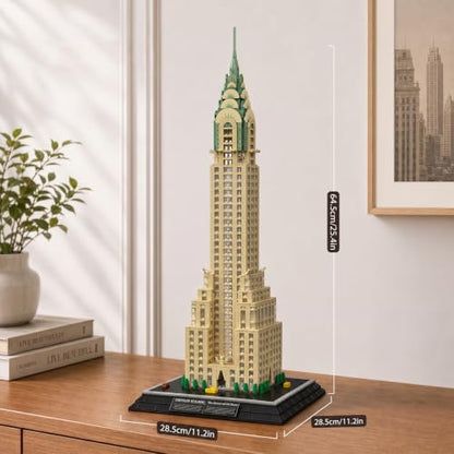 Mould King 22036 Building Set - 2265+ Piece LED Light Up Skyscraper Model Kit for Adults, 64.5cm Tall Art Deco Building, Ages 14+