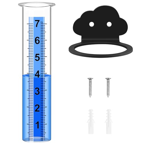 Rain Gauge Outdoor, 7" Rain Gauge Replacement Tube with Holder