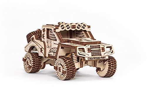 EWA Eco-Wood-Art Vehicles Set 5-in-1 Wooden 3D Puzzle, Mechanical 3D Puzzles for Adults, 364-Piece, with Wind-Up Rubber-Band Motors