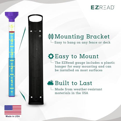 Headwind EZRead 26” Giant Professional Outdoor rain Gauge, USA Made Heavy Duty All Weather Freeze Proof mountable with Float, Violet (820-0032) - color: Violet, size: 26-Inch