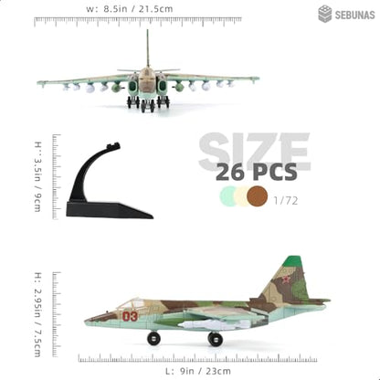 SEBUNAS 1:72 Scale SU-25 Frogfoot Quick Plastic Assembly Model Kit - color: 06.SU-25S