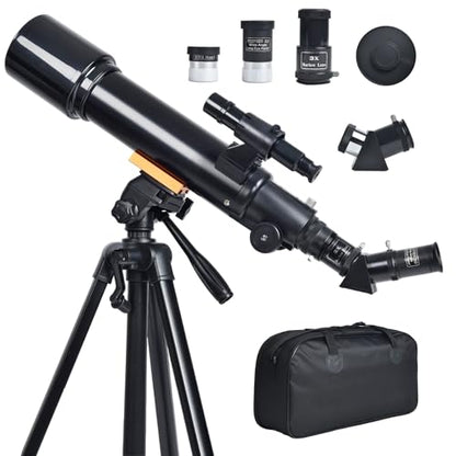 Telescope for Beginners : 70mm / 500mm Refractor (150X HD) Easy Set Up