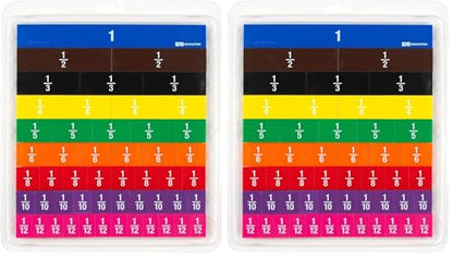 EAI Education Fraction Tiles with Tray: Numbered - Set of 51 (Pack of 2) - size: Medium (Pack of 2)