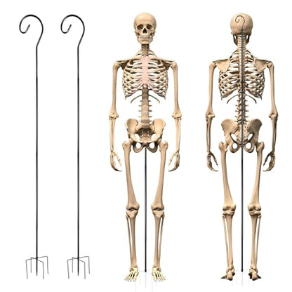 2Set Halloween Metal Skeleton Stand, Black, 6.56 Ft/ 2 M, Regular - color: Black, style: Regular Styles