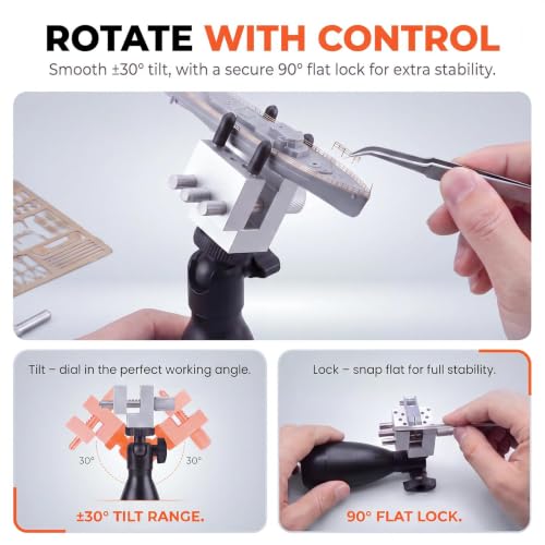 Handheld Mini Vise, Adjustable Bench Vise for Hobby Model Making - style: with handle