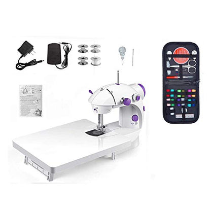 Mini Sewing Machine for Beginners-Maquina de Coser, Easy Automatic Sewing Machine with Extension Table, Household Electric Portable Sewing Tool with Sewing Kit, Small, for All Age, Kids or Adults - style: 202 Upgrade for Beginners