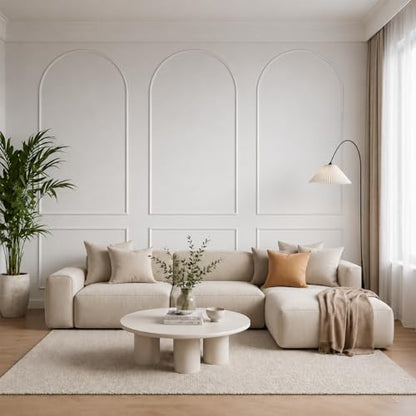 Colingmill 3 Set 32 x 94 Inch Arch Wall Molding Kit Peel Stick Arch Premade Accent Wainscoting Panel Wall Panel Decor Pre Cut Trim Kit for Home Walls Molding DIY Living Room Decor(Classic Style) - size: 32 x 94 Inch, style: Classic Style