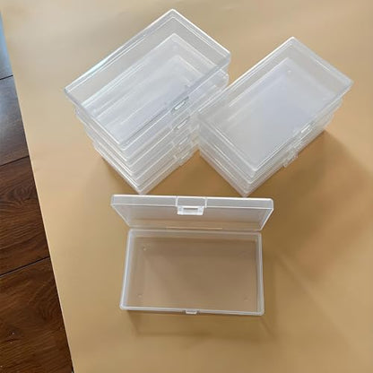 8 Pcs Plastic, Mini Clear Bead Storage Boxes with Hinged Lid and Rectangular Clear Craft Storage Boxes, Jewelry and Organizer,Nail Tool Box,Circuit board storage(8, 5.3" x 3.1" x 1.2") - size: 8 Pieces Same Size