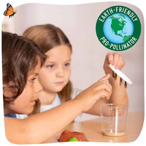 Insect Lore Butterfly Garden Kit with Live Caterpillars – Grow 10 Painted Lady Butterflies - STEM Learning Activity, Habitat with Journal, Stickers, Seeds & Figurines - As Seen on TV - style: As Seen On TV