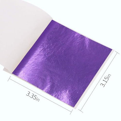 KINNO Gold Leaf Sheets for Art 300 PCS Violet Foil, 3.15" x 3.35" - color: 300 Sheets Purple