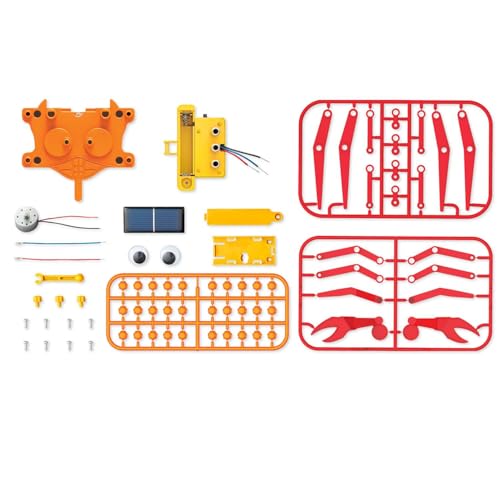 4M Hybrid Crabot Solar Robot Kit for Kids Ages 8-12 – Build a Sideways-Scuttling Crab with Moving Eyes & Claws, Solar or Battery Powered, STEM Renewable Energy Engineering Toy Gift