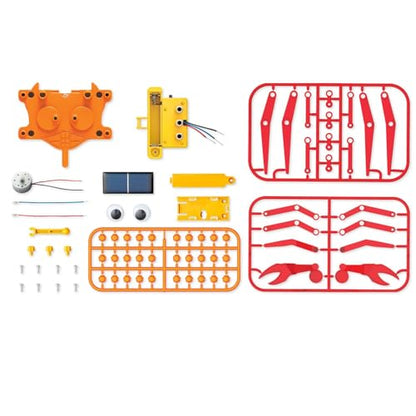 4M Hybrid Crabot Solar Robot Kit for Kids Ages 8-12 – Build a Sideways-Scuttling Crab with Moving Eyes & Claws, Solar or Battery Powered, STEM Renewable Energy Engineering Toy Gift