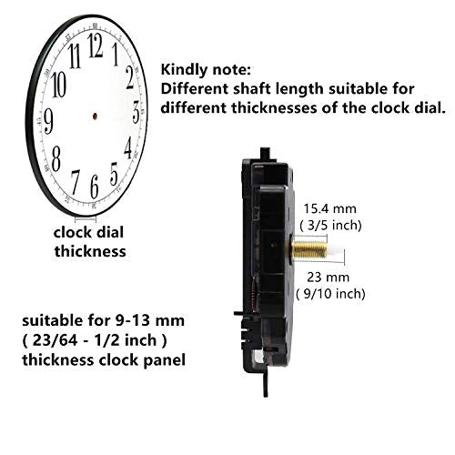 Youngtown Pendulum Clock Movement Replacement Kit with Pendulum 9/10" Shaft - size: 9/10 inch total shaft length