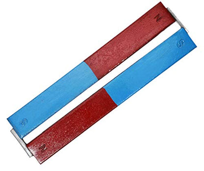 EISCO 2PK Bar Magnets, 6 Inch - N/S - Includes Keepers - Chrome Steel