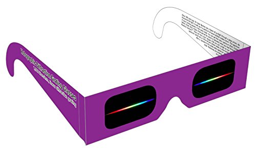 Rainbow Symphony Diffraction Grating Glasses - Linear 1000 Line/Millimeters, Package of 50 - color: Purple, size: 50