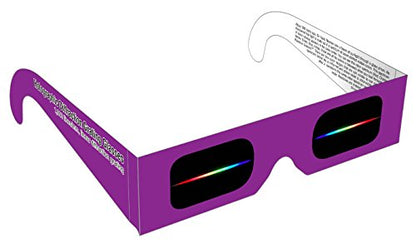 Rainbow Symphony Diffraction Grating Glasses - Linear 1000 Line/Millimeters, Package of 50 - color: Purple, size: 50