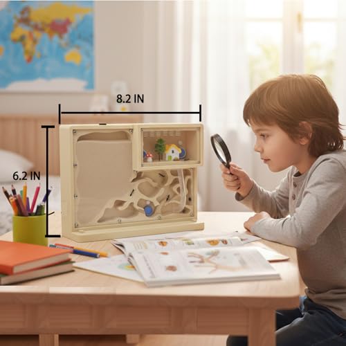 Sand Ant Farm Castle for Kids,Live Ant Habitat Kit with Nutrient Sand - Interactive Ant Colony Observation Terrarium STEM Educational Science Kit for Adults, Students (Yellow)