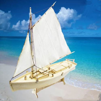 HAPYLY Scale DIY Hobby Wooden Ship Science Equipmen Assembly Model Boat Kits Sailing Boat Kit Decor Toy Gift (1:30 Flattie) - size: 1:30 Flattie