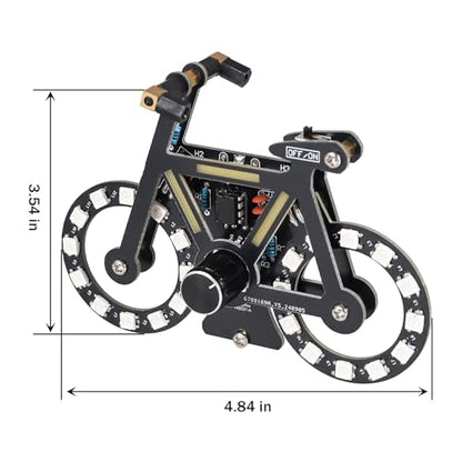 LED Bike Soldering Practice Kit, ICSTATION Knob Control Bicycle Soldering Project With 5 Lighting Modes DIY Bike Kit With LED Filament Brightness Adjustable for Adults College Solder Education
