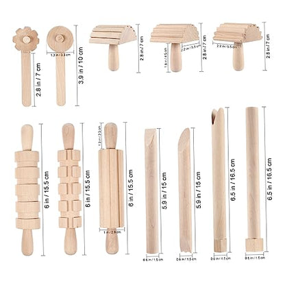 Garneck 12pcs Wooden Clay Sculpting Tools Set for Kids