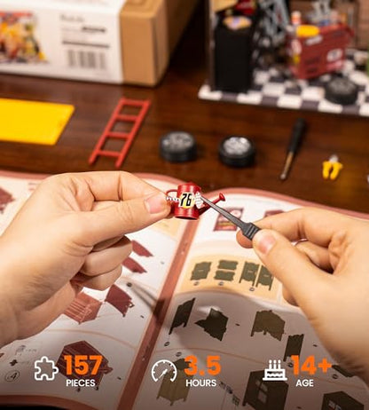 Rowood Miniature House Kit,DIY Miniature Dollhouse Craft Kits for Adults,Mini House Kits with LED,Birthday for Ages 14+(Garage Workshop) - style: Garage Workshop