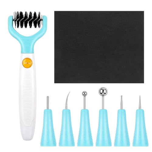 BAOFALI 8Pcs/Set All-in-One Paper Sculpting Tool Kit & Die Brush; Paper Flower Shaping Making Tool Set; Flower Mold Tray; Paper Blossom Tools for Creating Dimensional Flowers; Die Cleaning Tool - color: 8pcs/Set Tool Kit